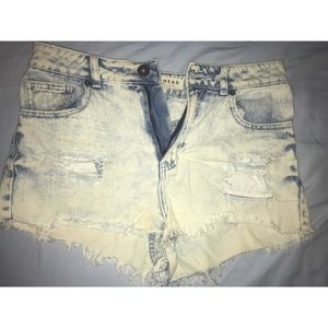 High waisted jean shorts
